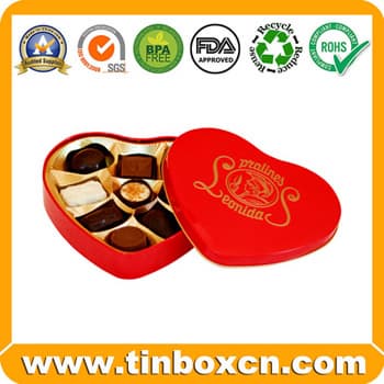 Heart_Shaped Tin for Chocolate_ Heart Tin Box